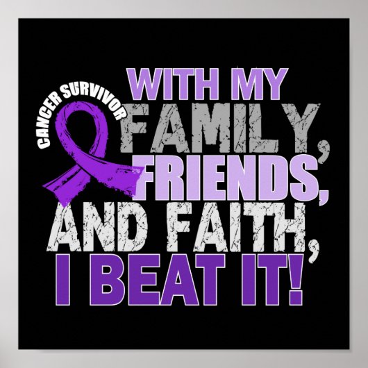 Pancreatic Cancer Survivor Family Friends Faith ポスター (正面)