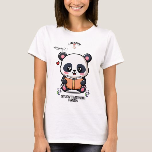 PANDAは楽しくて可愛いユニークなデザイン Tシャツ (正面)