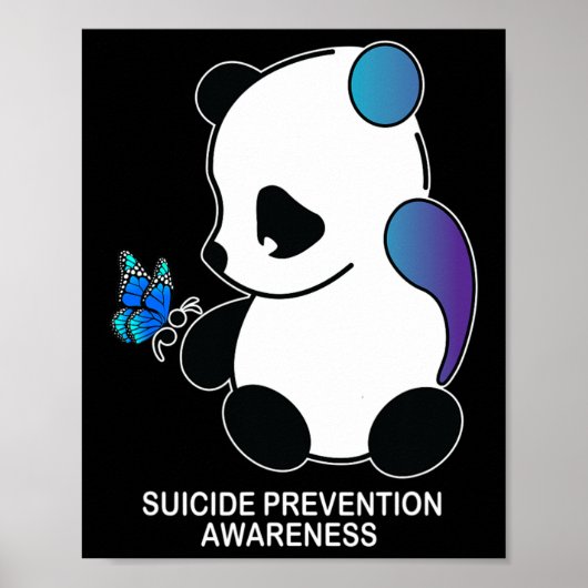 Pandaセミコロン蝶の自殺の防止アウェア ポスター (正面)