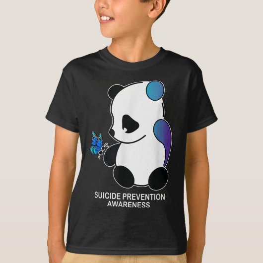 Pandaセミコロン蝶の自殺の防止アウェア Tシャツ (正面)