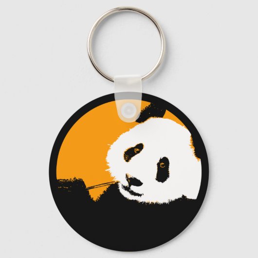 panda.カラーカスタマイズ可能な円 キーホルダー (正面)