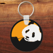 panda.カラーカスタマイズ可能な円 キーホルダー (正面)