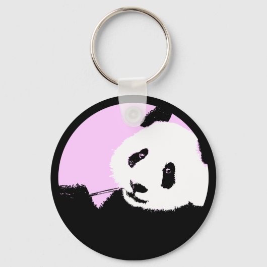panda.カラーカスタマイズ可能な円 キーホルダー (正面)