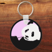 panda.カラーカスタマイズ可能な円 キーホルダー (正面)