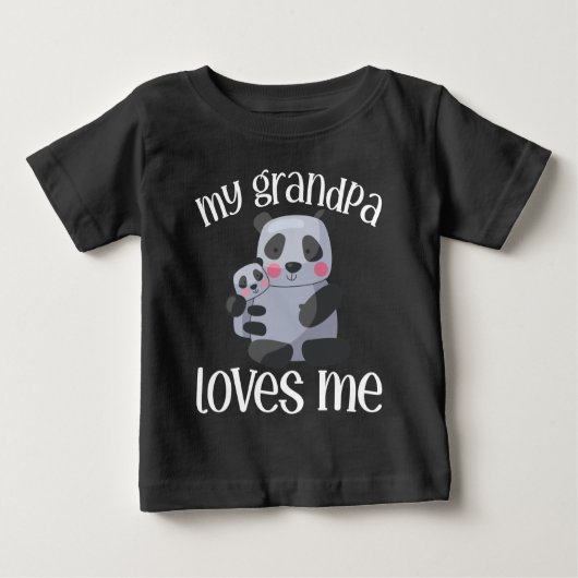 Panda 🐼孫ギフトfrom Grandpa ベビーTシャツ (正面)