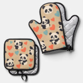 panda 鍋つかみ&鍋敷きセット (正面/裏面)