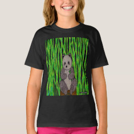 Panda (鮮やかな) – ガールズベーシックTシャツ Tシャツ