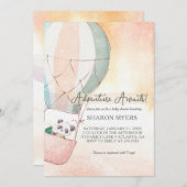 Panda Adventure Awaits Baby Shower 招待状 (正面/裏面)