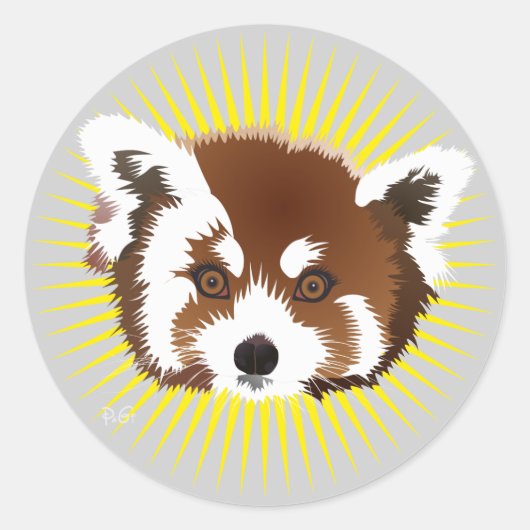 Panda (Ailuropoda melanoleuca) Aufkleber ラウンドシール (正面)