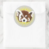 Panda (Ailuropoda melanoleuca) Aufkleber ラウンドシール (バッグ)