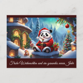 Panda als Weihnachtsmann verkleidet 2 b ポストカード