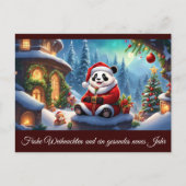 Panda als Weihnachtsmann verkleidet 2 b ポストカード (正面)