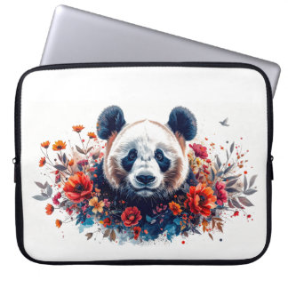 Panda Amongst Flowers ラップトップスリーブ