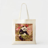 Panda and hearts tote bag トートバッグ (正面)