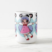 Panda Angel：愛らしいアニメガールが高く舞う コーヒーマグカップ (中央)