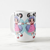 Panda Angel：愛らしいアニメガールが高く舞う コーヒーマグカップ (正面左)
