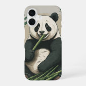 Panda : Art of 食べBamboo's Bamboo case iPhone 16ケース (裏面)