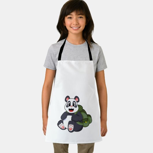 Panda as Hiker with Backpack エプロン (インサイチュ)