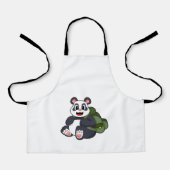 Panda as Hiker with Backpack エプロン (正面)