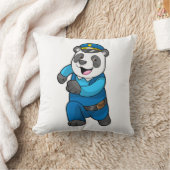 Panda as Police officer with Police hat クッション (ブランケット)