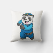 Panda as Police officer with Police hat クッション (裏面)
