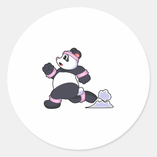 Panda as Runner at Running ラウンドシール (正面)