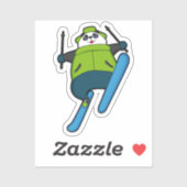 Panda as Ski jumper with Ski シール (シート)