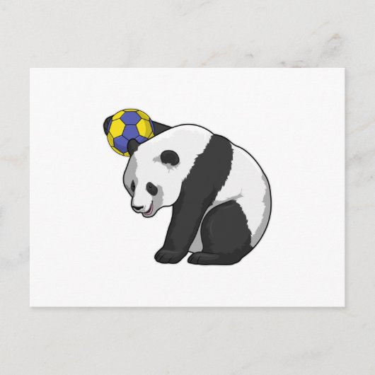 Panda at Handball Sports ポストカード (正面)
