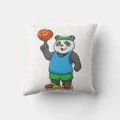 Panda at Sports with Basketball クッション (裏面)