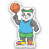 Panda at Sports with Basketball シール (正面)