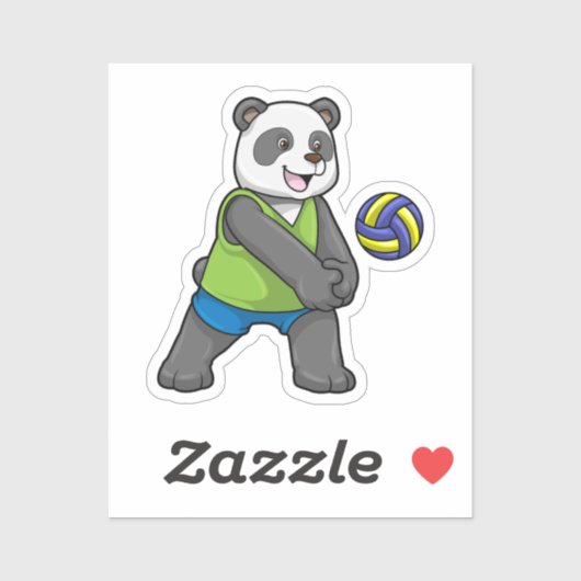 Panda at Sports with Volleyball シール (シート)