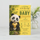 Panda Baby Bamboo Jungle Baby Shower 招待状 (スタンド正面)