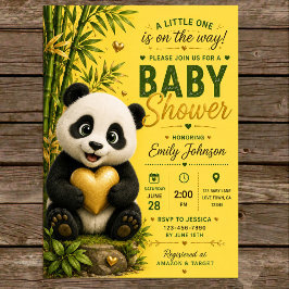 Panda Baby Bamboo Jungle Baby Shower 招待状