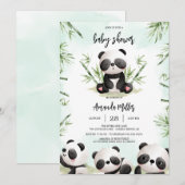 Panda Baby Shower Invitation 招待状 (正面/裏面)
