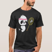 Panda Badminton Shuttlecock Smash Athlete Player C Tシャツ (正面)