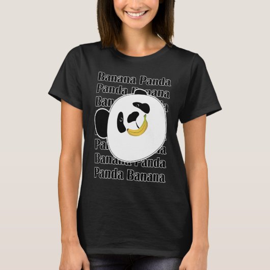 Panda Banana Happy Smile Tシャツ (正面)