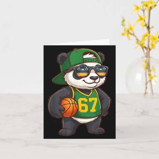 Panda Basketball 67 Gen Alpha Slang Srts Men Boys  カード (黄色い花)