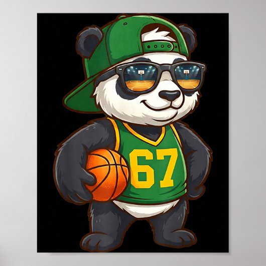 Panda Basketball 67 Gen Alpha Slang Srts Men Boys  ポスター (正面)