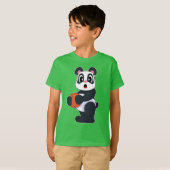 Panda Basketball player Basketball Tシャツ (正面フル)