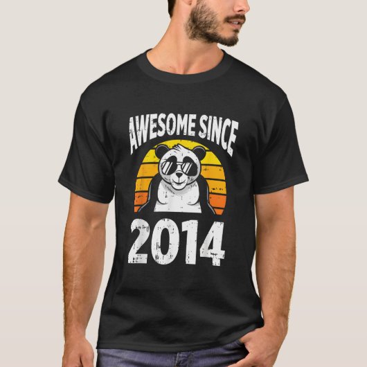 Panda Bear Awesome Since 2014 9Th 9 Tシャツ (正面)