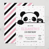 Panda Bear Birthday Party Invitation 招待状 (正面/裏面)