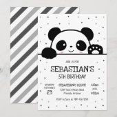 Panda Bear Birthday Party Invitation 招待状 (正面/裏面)