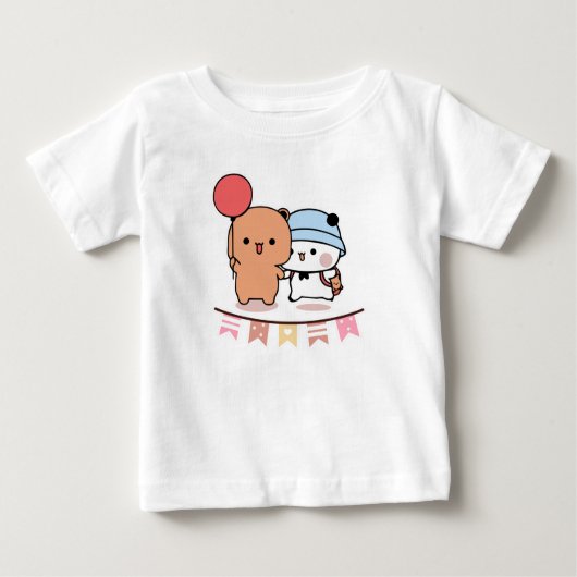 PANDA BEAR、bubu、dudu hugs愛バルーン ベビーTシャツ (正面)