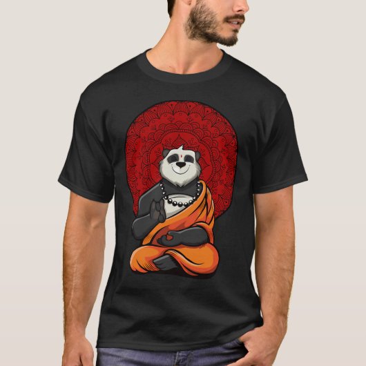 Panda Bear Buddha Meditation Tシャツ (正面)