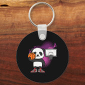 Panda Bear Bysketbyll Player Animal Lover Hoops Dr キーホルダー (正面)