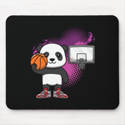 Panda Bear Bysketbyll Player Animal Lover Hoops Dr マウスパッド (正面)