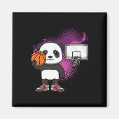 Panda Bear Bysketbyll Player Animal Lover Hoops Dr マグネット (正面)