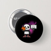Panda Bear Bysketbyll Player Animal Lover Hoops Dr 缶バッジ (正面&裏面)