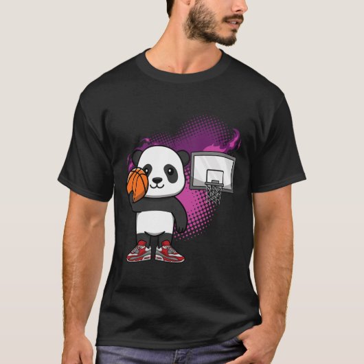 Panda Bear Bysketbyll Player Animal Lover Hoops Dr Tシャツ (正面)