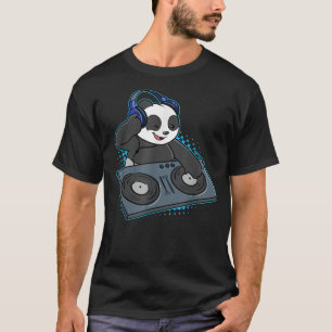 Panda Bear DJミュージックディスクジョッキーディスコミュージシャントゥール Tシャツ